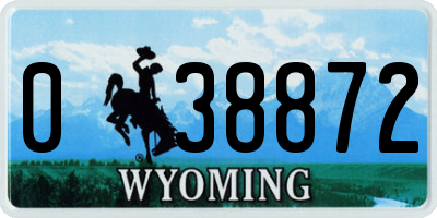 WY license plate 038872