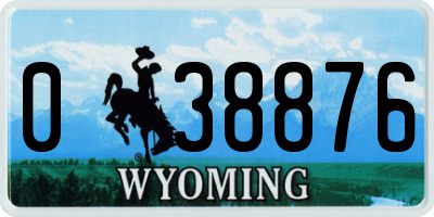 WY license plate 038876