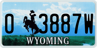 WY license plate 03887W