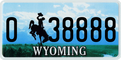 WY license plate 038888