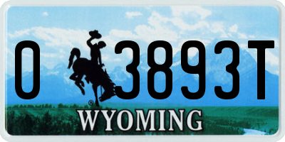 WY license plate 03893T