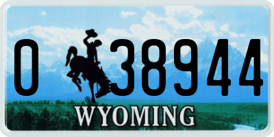 WY license plate 038944