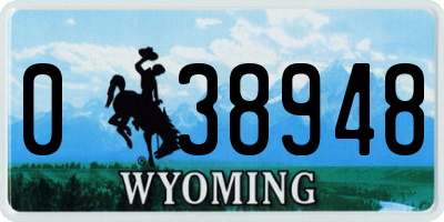 WY license plate 038948