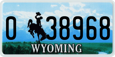 WY license plate 038968