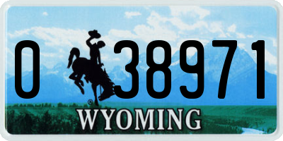 WY license plate 038971