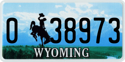 WY license plate 038973