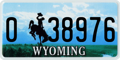 WY license plate 038976