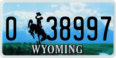WY license plate 038997