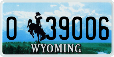 WY license plate 039006