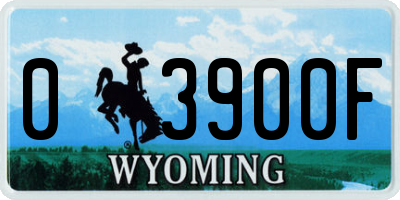 WY license plate 03900F