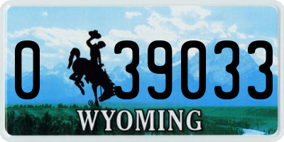 WY license plate 039033