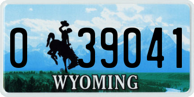 WY license plate 039041