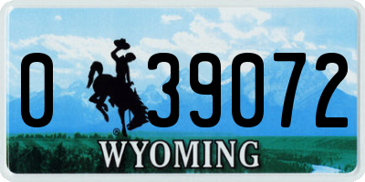 WY license plate 039072