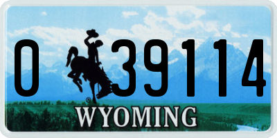 WY license plate 039114