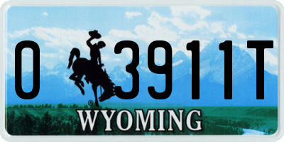 WY license plate 03911T