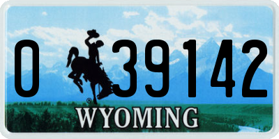 WY license plate 039142