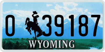 WY license plate 039187