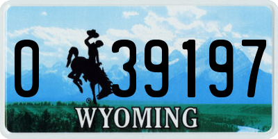 WY license plate 039197