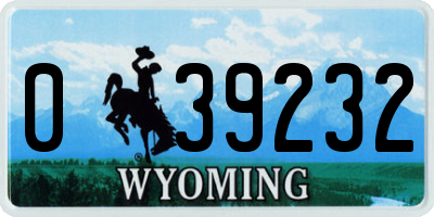WY license plate 039232