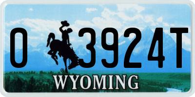 WY license plate 03924T