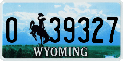 WY license plate 039327