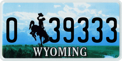 WY license plate 039333