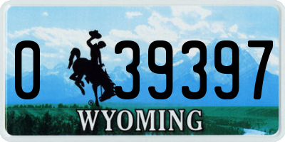 WY license plate 039397
