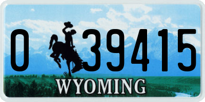 WY license plate 039415