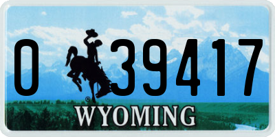 WY license plate 039417