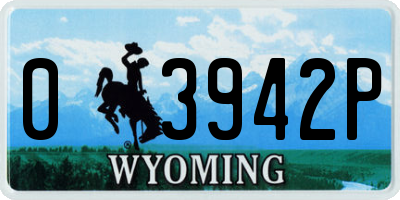 WY license plate 03942P