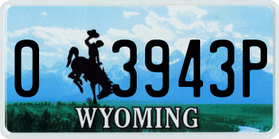 WY license plate 03943P