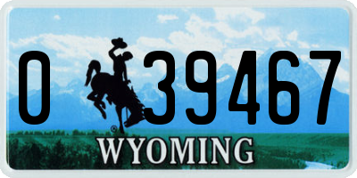 WY license plate 039467