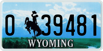 WY license plate 039481
