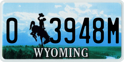 WY license plate 03948M
