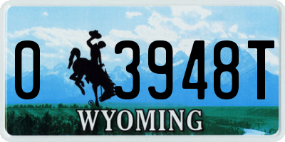 WY license plate 03948T