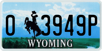 WY license plate 03949P