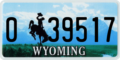 WY license plate 039517