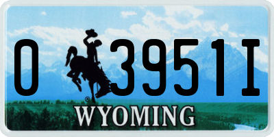 WY license plate 03951I