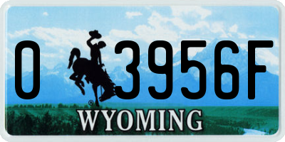 WY license plate 03956F