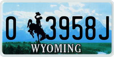 WY license plate 03958J