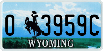 WY license plate 03959C