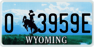 WY license plate 03959E