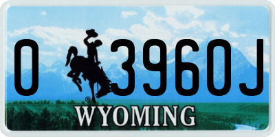 WY license plate 03960J