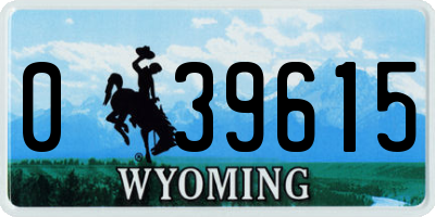 WY license plate 039615