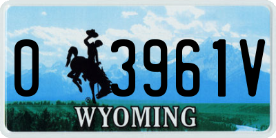 WY license plate 03961V