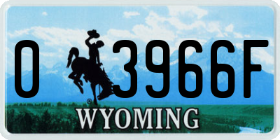 WY license plate 03966F