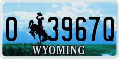 WY license plate 03967Q