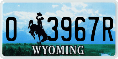 WY license plate 03967R