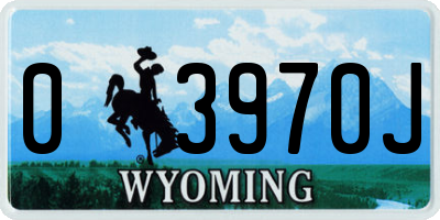 WY license plate 03970J