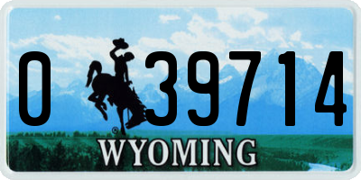 WY license plate 039714